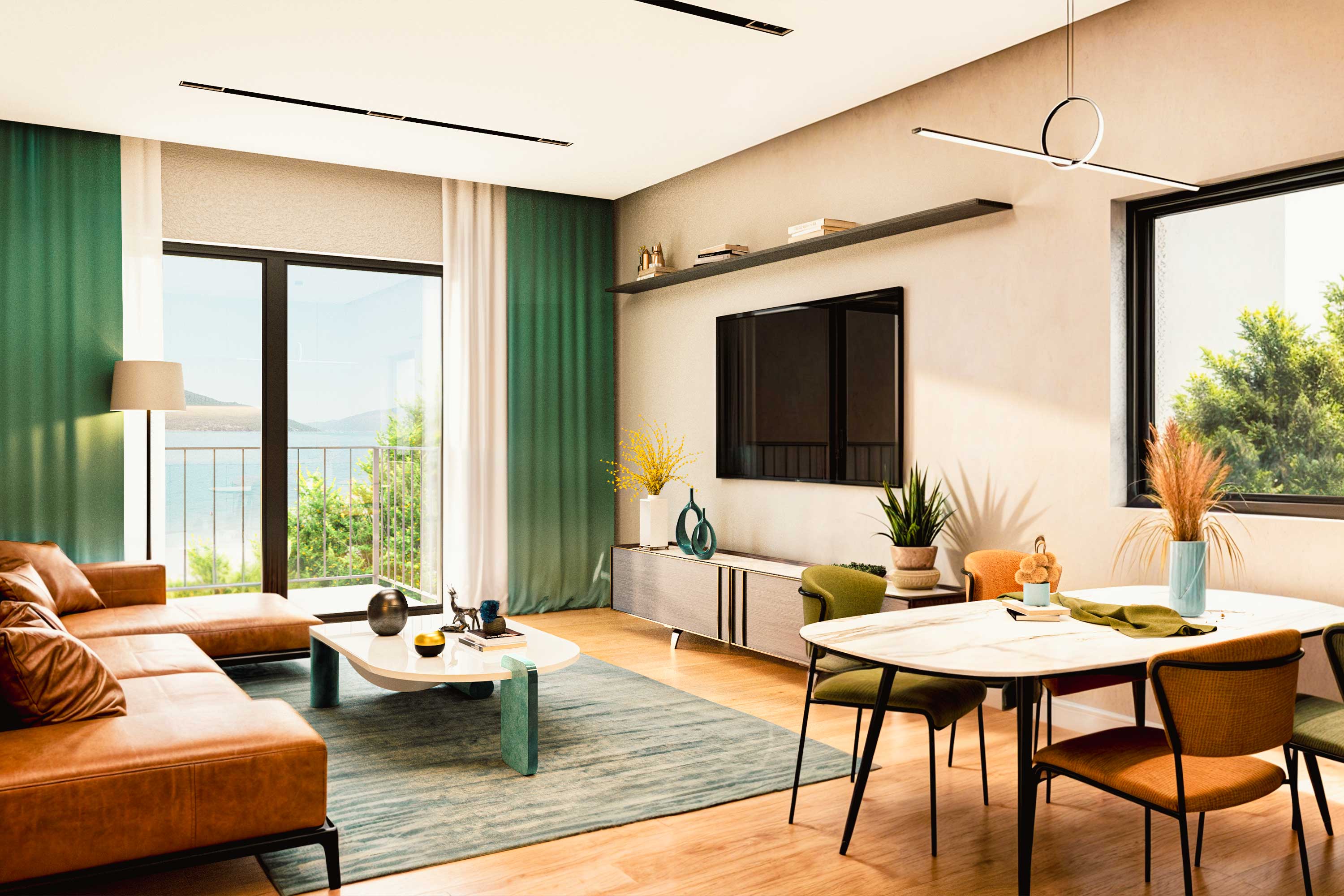 Living Area of ​​Maya Mare 2+1 Flat